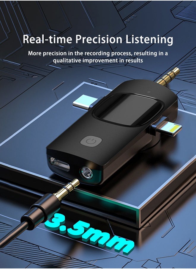 Generic - 3 in 1 Wireless Lavalier Microphones for iPhone, iPad, Android, Camera, USB-C Microphone, 7-Hour Battery, Mini Microphone with Noise Reduction for Video Recording, Vlog, YouTube, TikTok - Image 1