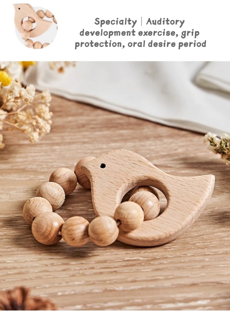 Wooden Ringbell Newborn Meeting Gift Box Baby Full Moon Gift Box Newborn Baby Toy Gift Box【 Simple Square Box+Gift Bag 】 Basic Edition - Image 4