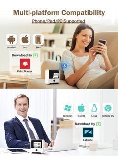 phomemo Bluetooth Wireless Label Printer M200 Label Makers Machine Compatible with Android iOS System  - Image 4