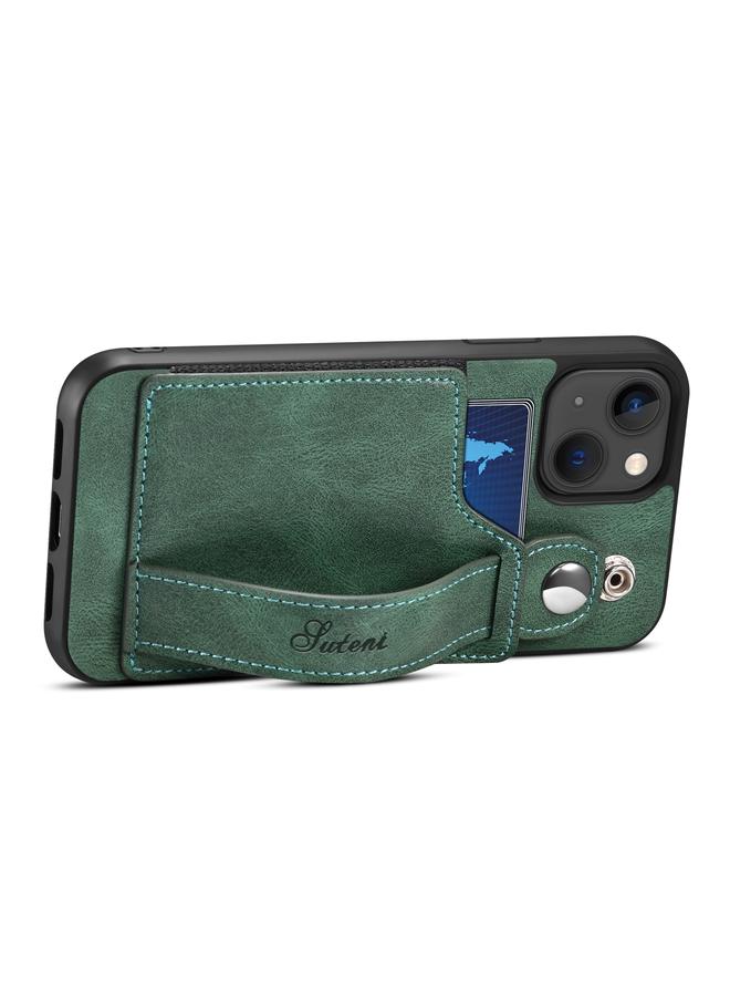 Suteni Case For iPhone 15 SUTENI H12 Wrist Strap Leather Back Phone Case with Card Slot - Image 3