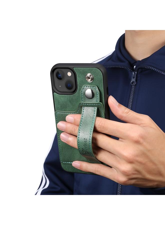 Suteni Case For iPhone 15 SUTENI H12 Wrist Strap Leather Back Phone Case with Card Slot - Image 4