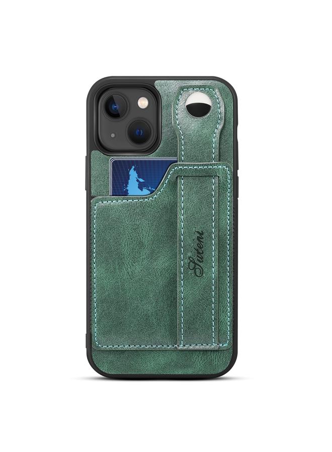 Suteni Case For iPhone 15 SUTENI H12 Wrist Strap Leather Back Phone Case with Card Slot - Image 2