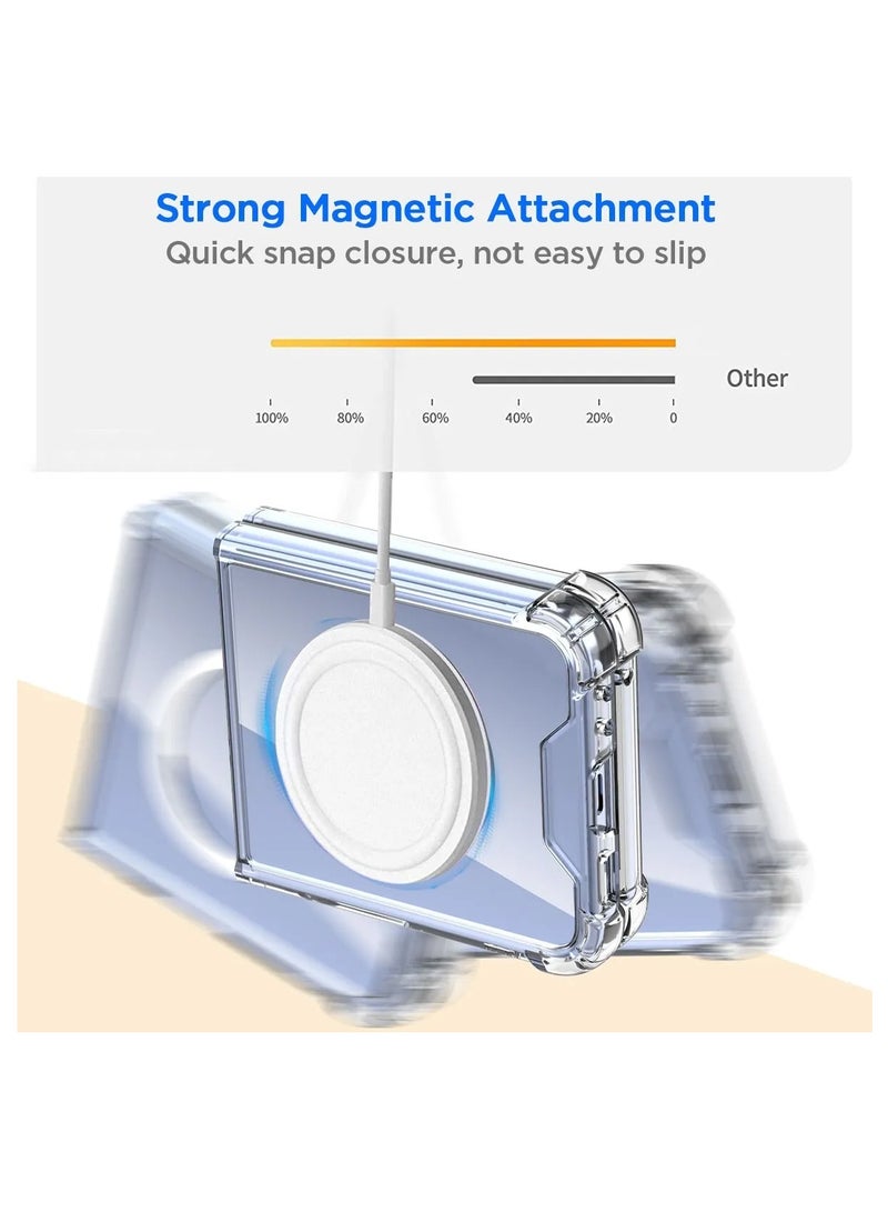Magnetic Case Slim Transparent Flexible TPU Shockproof Magsafe Back Phone Case Cover For Samsung Galaxy Z Flip6 5G 2024 Clear