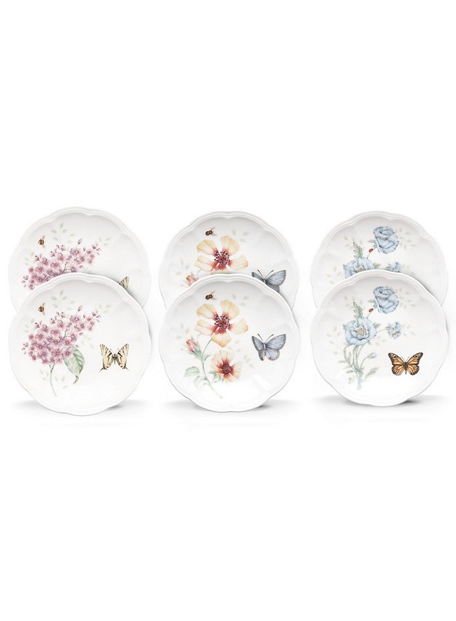 Lenox 817046 Butterfly Meadow 6-Piece Tidbit Plate Set, White, 3.05 LB - Image 1