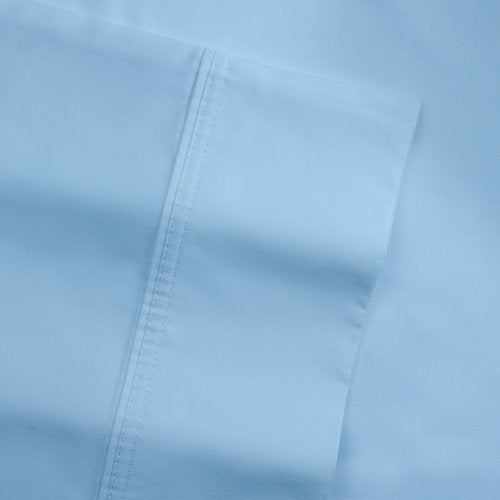 Pointehaven 100% Cotton Sheets King Size, 500 Thread Count Sateen Weave Bed Sheet & Pillowcase Sets, Soft Cotton 4 Piece Bed Sheets Set, Fits Mattress 21 inches Deep Pocket - Blue - Image 3