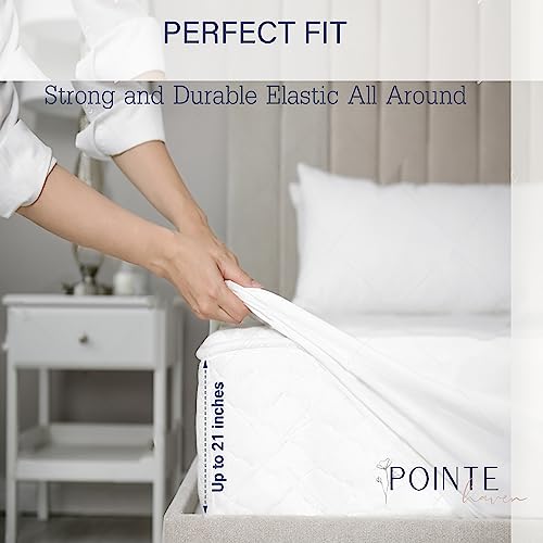 Pointehaven 100% Cotton Sheets King Size, 500 Thread Count Sateen Weave Bed Sheet & Pillowcase Sets, Soft Cotton 4 Piece Bed Sheets Set, Fits Mattress 21 inches Deep Pocket - Blue - Image 4