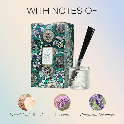 Voluspa French Cade Lavender Scented Reed Diffuser, 3.4 oz, Luxury Woody Lavender Diffuser, Oil Reed Diffusers for Home, Handcrafted in The USA - Image 3