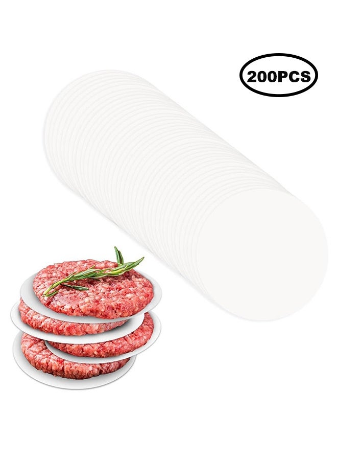 200-Piece Double Sided Burger Rounds Patty Paper 4 Inch Burger Patty Paper Sheet for Separating Burger Patty Cookies and More  - Image 1
