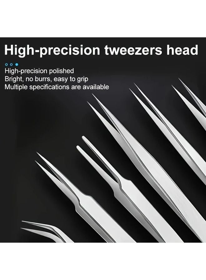 6 قطع من مجموعة أدوات صيانة النباتات النضرة المصنوعة من الفولاذ المقاوم للصدأ، مع ملاقط يدوية وزاوية مستقيمة الرأس - Image 5