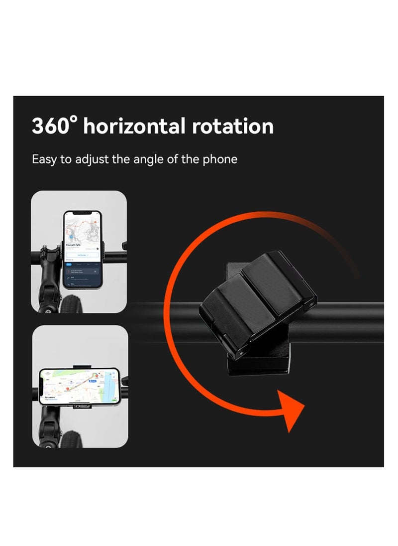 SYOSI Hidden Ring Bike Phone Holder, Aluminum Motorcycle Phone Mount, Handlebar Mounted Cell Phone Clip for Scooter, 360° Rotation, Mini Bicycle Phone Mount for 4.5-7 Inch Phones (Black)  - Image 4