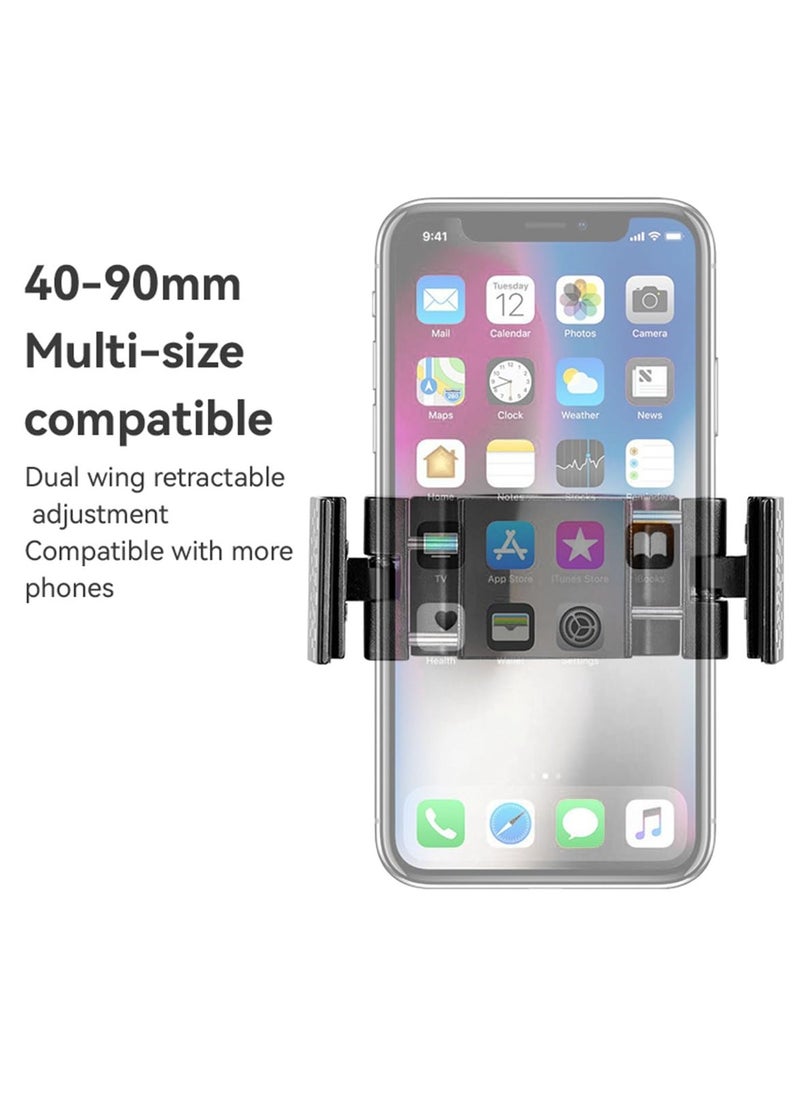 SYOSI Hidden Ring Bike Phone Holder, Aluminum Motorcycle Phone Mount, Handlebar Mounted Cell Phone Clip for Scooter, 360° Rotation, Mini Bicycle Phone Mount for 4.5-7 Inch Phones (Black)  - Image 5