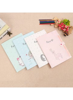 KASTWAVE 2PCS A4 Size Cartoon Pattern Expanding File Folders Cute Plastic File Folders with 5 Pockets Document Organizer With Self-adhesive Labels A4 Expanding File Folders for Paper Bill Receipt Document  - Image 3