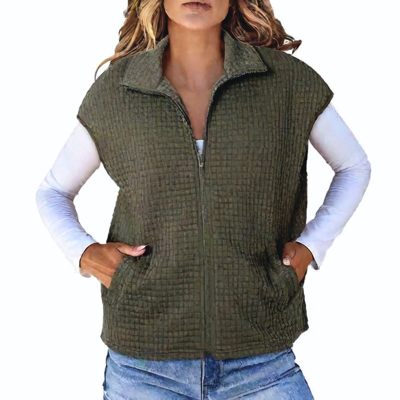 Women's Cowl Neck Vest Cardigan Long Sleeve Knitwear Autumn Winter Fashion Top - Image 3