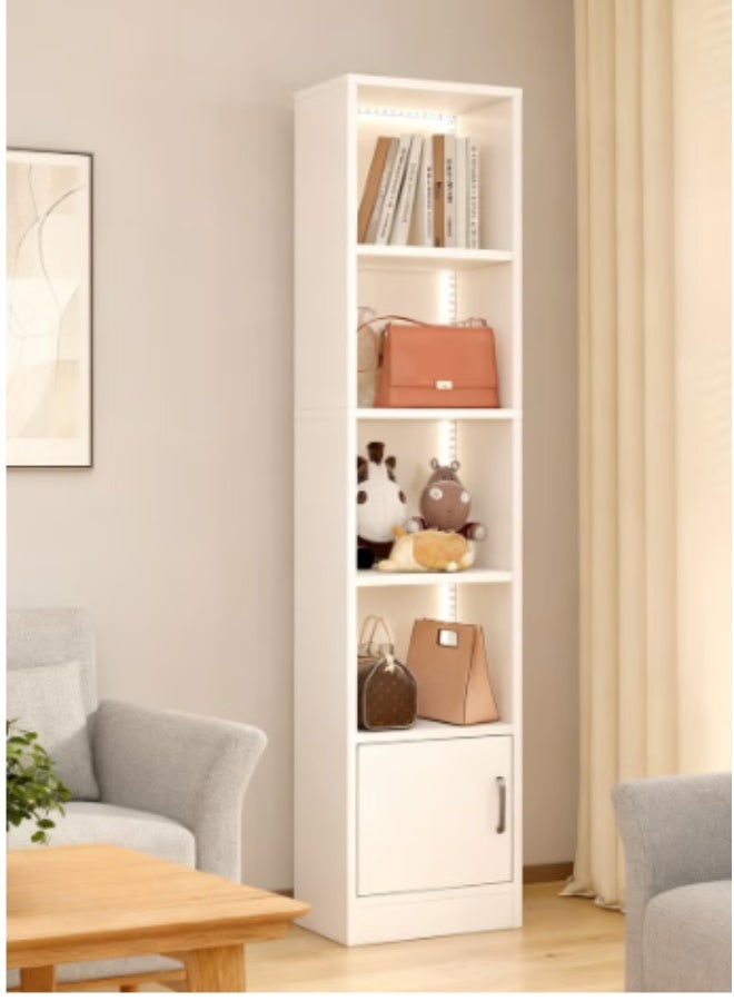 5-Layer Storage Cabinet, Open Display Bookshelf with Single Door Storage Cabinet, Storage Cabinet with Remote Control Light Strip, Suitable for Living Room, Bedroom and Office(40*24*178CM) - Image 5
