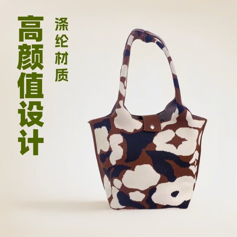 New Knitted Handbag Women'S Thickened Polyester Stereo Bag Going Out All-Match Woven Bag Knitted Bag - Image 4