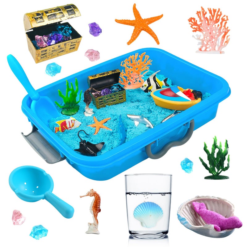 AGENTLAN Ocean Sensory Bin Ocean Sensory Water Toys with Sea Animal for Toddlers Boys and Girls Kids Toys Gift Sand Box for Age 3 4 5 6 7 8 - Image 2