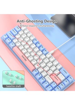 Forev Mechanical Gaming Keyboard Pro , RGB Cool Light effect , 68 keys layout with USB Cable and type C Port , for computer and laptop. It can be used at home, office, and personal use - multicolor  - Image 3