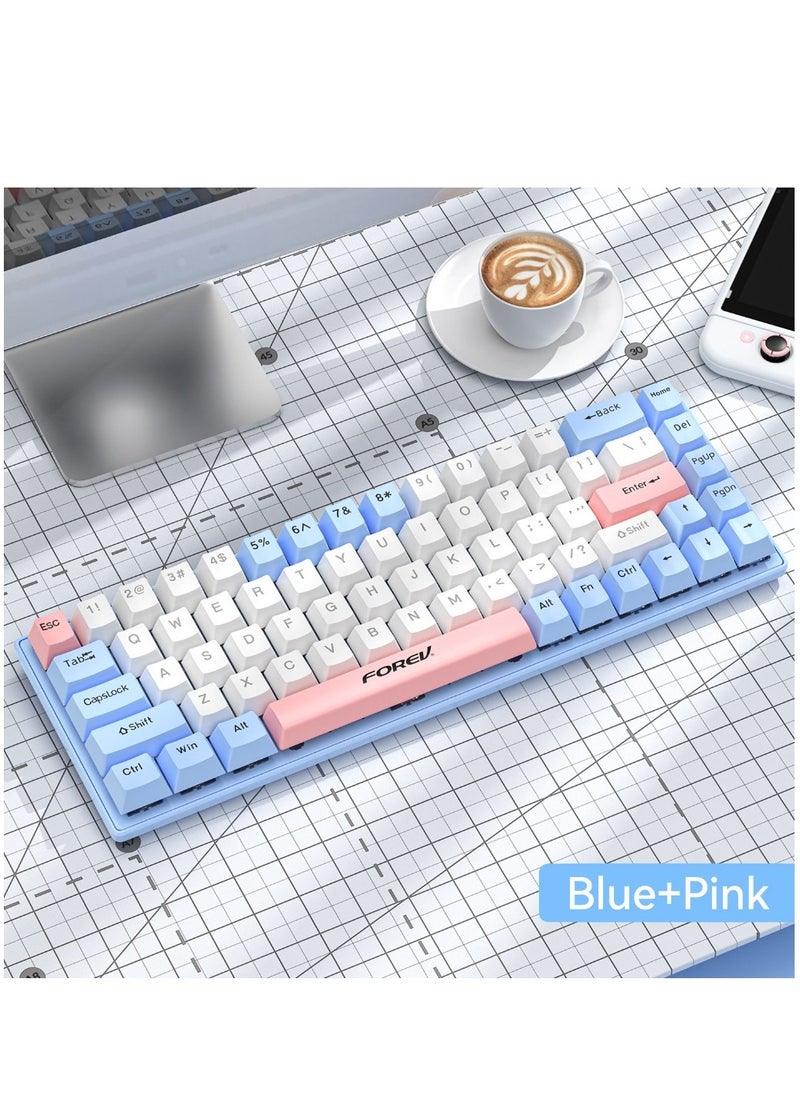 Forev - Mechanical Gaming Keyboard Pro , RGB Cool Light effect , 68 keys layout with USB Cable and type C Port , for computer and laptop. It can be used at home, office, and personal use - multicolor - Image 1