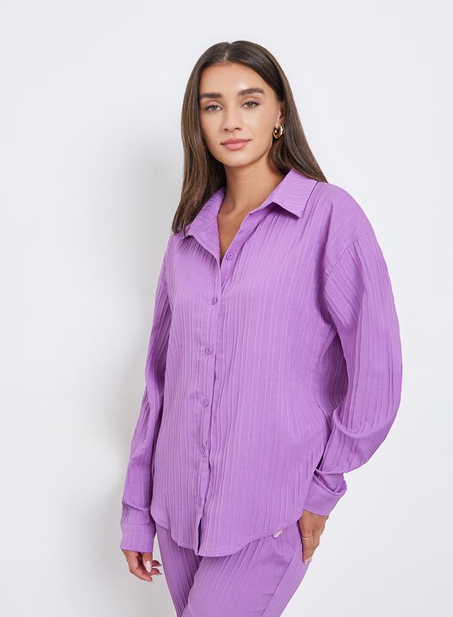 ستايلي طقم منسق من قميص وبنطال كاجوال - Image 3