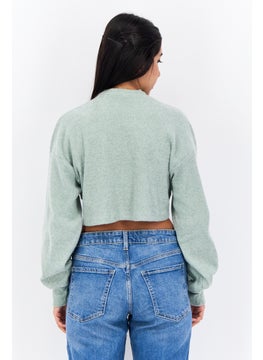 Women High Neck Textured Cropped Sweatshirt, Sage Green - pzsku/ZC08E1A3B3A162DD3FCA6Z/45/_/1737642343/48b5c01d-8cda-4682-ad1c-684d8636b6e3