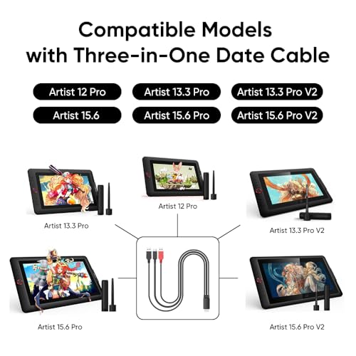 XP-PEN XPPen SPE40 3in1 Cable for XPPen Artist 12 Pro133Pro156Pro Artist 133 Pro V2156 Pro V2 Drawing Tablet Creative Pen Display Cable - Image 3