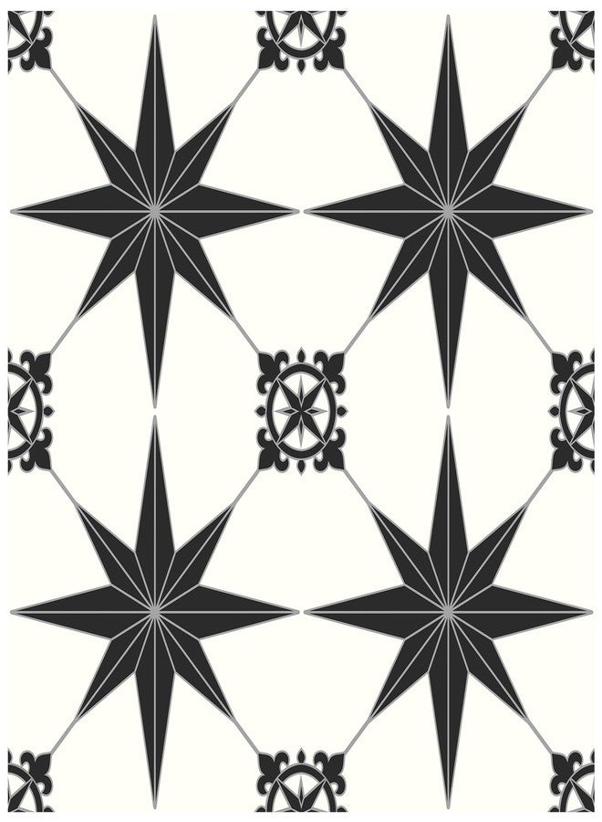 MORCART 8" x 8" Peel and Stick Floor Tile, 40 PCS Self-Adhesive DIY Vinyl Flooring for Renters, Removable and Waterproof Tile Sticker for Bathroom, Kitchen, Staircase (Black Stellar) - Image 1