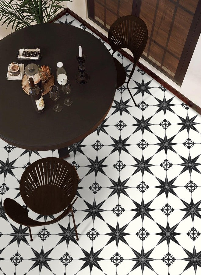 MORCART 8" x 8" Peel and Stick Floor Tile, 40 PCS Self-Adhesive DIY Vinyl Flooring for Renters, Removable and Waterproof Tile Sticker for Bathroom, Kitchen, Staircase (Black Stellar) - Image 5