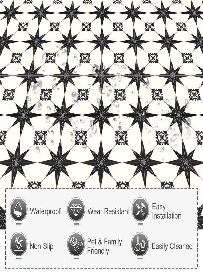 MORCART 8" x 8" Peel and Stick Floor Tile, 40 PCS Self-Adhesive DIY Vinyl Flooring for Renters, Removable and Waterproof Tile Sticker for Bathroom, Kitchen, Staircase (Black Stellar) - Image 3