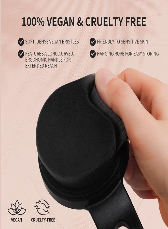 docolor Self Tanner Back Applicator, Plastic Long Handle Back Tanning Applicator Large Body Makeup Brush Vegan & Cruelty Free Self Tanner Brush For Self Tanner, Sunscreen, Bronzer, Foundation - Image 3