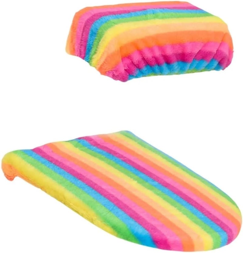 4pcs-2sets Toilet Seat Cover Set Pad Reusable Soft Mat Lid for Restaurant Dorm Hotel(Rainbow) - Image 1