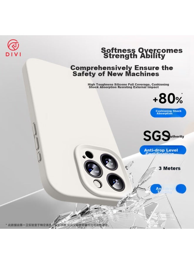 Divi Phone Case For Apple Iphone 16 Pro Max, Liquid Silicone Skin-friendly Full Camera Protection Shockproof Cover For Men And Women, White - Image 5