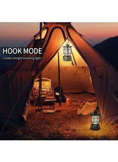Deoxys Deoxys Camping Lantern Rechargeable Retro Metal Camping Light Hanging Dimmable COB Brightness Tent Light for Camping Emergency Fishing Hiking etc  - Image 2