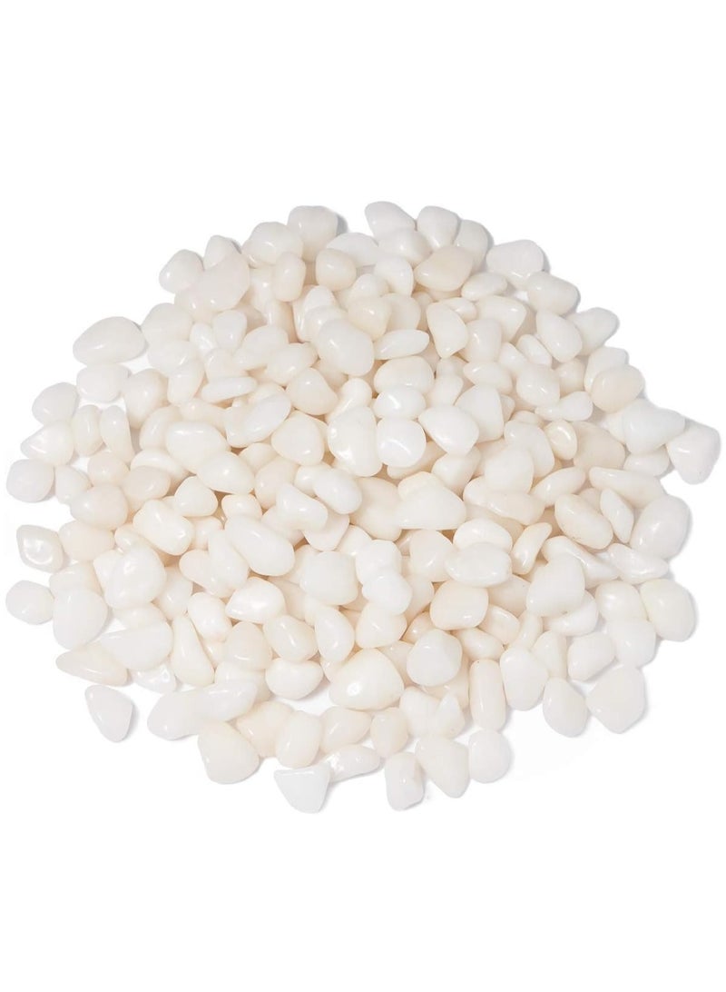 vsell24 Polished Natural White Pebbles (10–12mm) – Elegant Decorative Stones for Home & Indoor Décor - Image 1