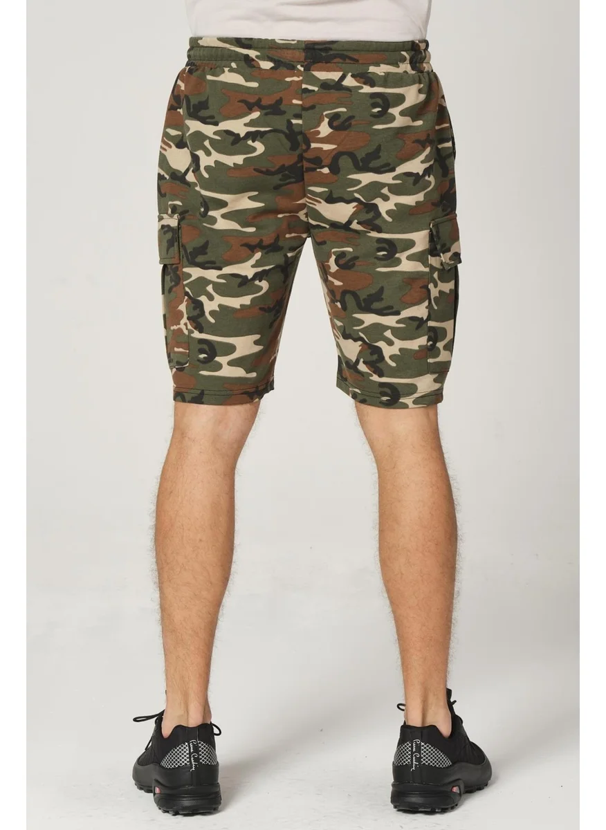 الكسندر جاردي Alexandergardi Camouflage Patterned Cargo Shorts with Pockets (E21-SINTO Srt)