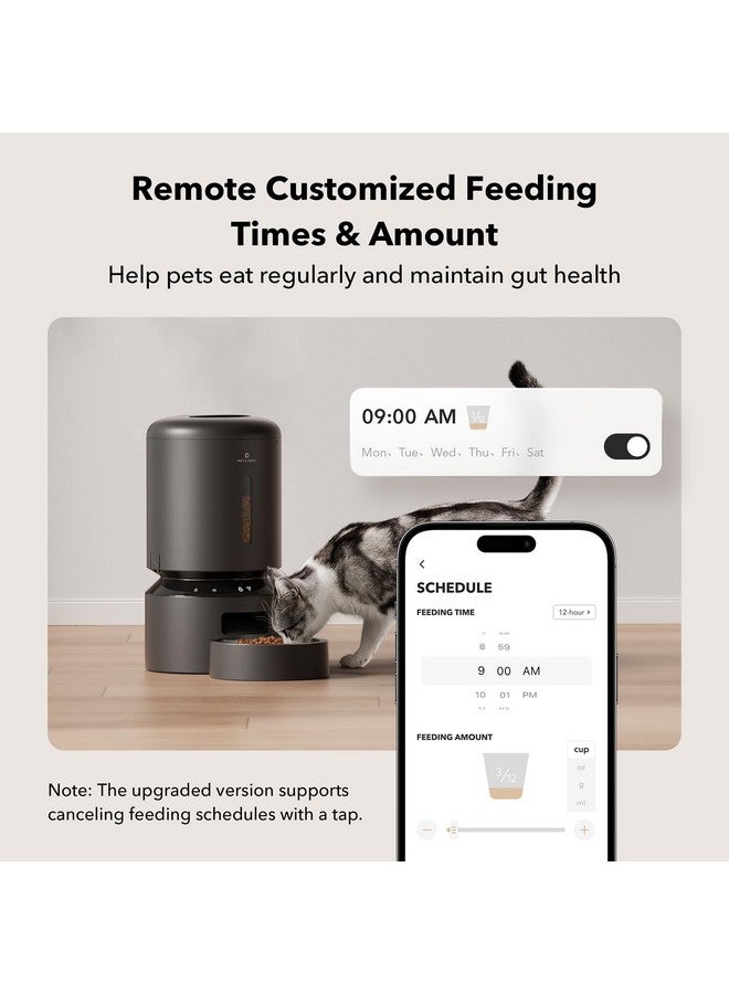 PETLIBRO PETLIBRO Automatic Cat Feeder, 5G WiFi Automatic Dog Feeder with Freshness Preservation, 5L Timed Cat Feeder with Low Food Sensor, Up to 10 Meals Per Day, Granary Pet Feeder for Cats, Black  - Image 3