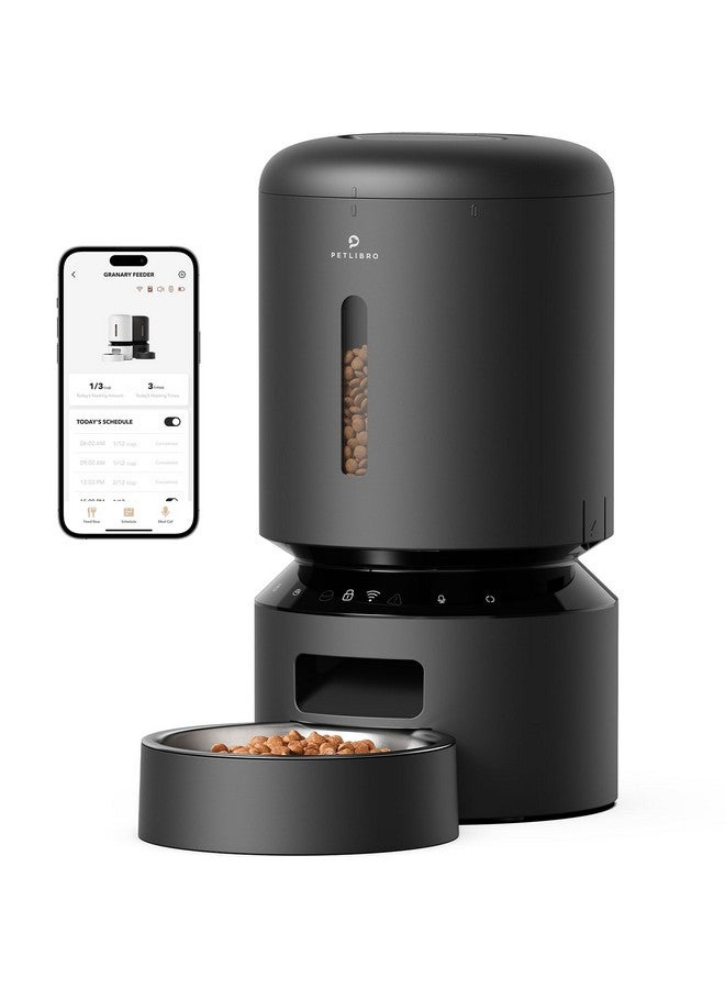 PETLIBRO PETLIBRO Automatic Cat Feeder, 5G WiFi Automatic Dog Feeder with Freshness Preservation, 5L Timed Cat Feeder with Low Food Sensor, Up to 10 Meals Per Day, Granary Pet Feeder for Cats, Black  - Image 1