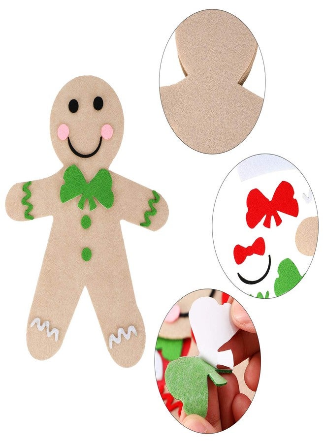 Skylety 260 Pieces DIY Felt Gingerbread Man Ornaments Christmas Felt Gingerbread Man Shapes Combination for Christmas Party Decorations - Image 2