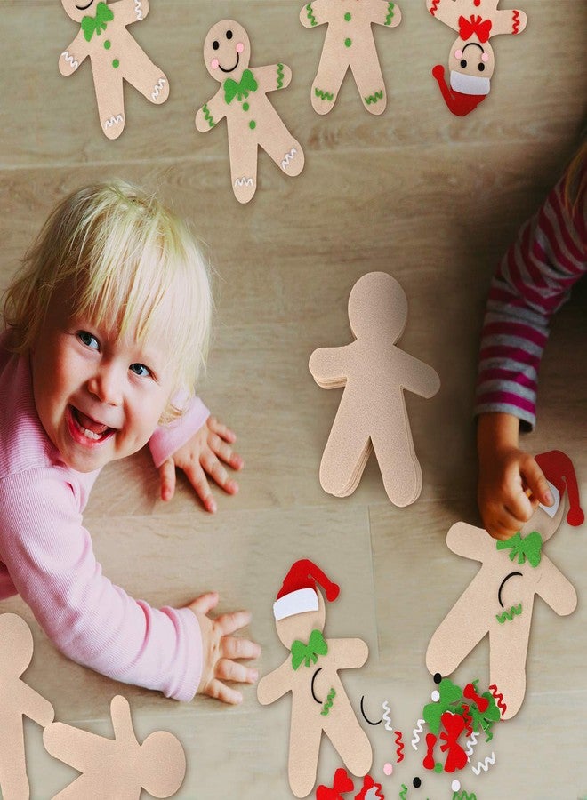 Skylety 260 Pieces DIY Felt Gingerbread Man Ornaments Christmas Felt Gingerbread Man Shapes Combination for Christmas Party Decorations - Image 5