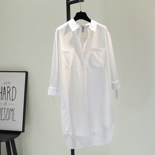 Mid-Length Cotton Denim Shirt Dress Women Spring Autumn New White - pzsku/ZC08E854FBCEDA80FA7B3Z/45/_/1736752183/57ff33c1-2304-4fa9-a263-f8b513a28eed
