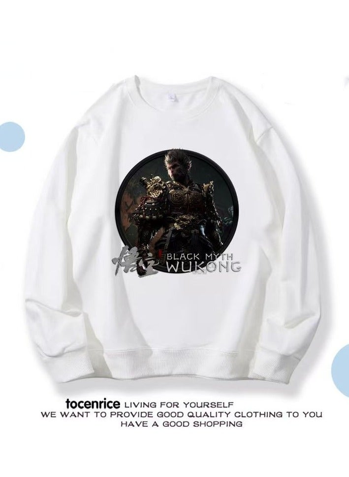 MQD Black Mythical Loose Round Neck Hoodie 