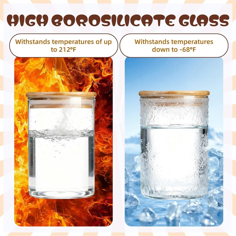 MEETOZ 750ml Set of 4 Glass Jars with Bamboo Lids,High Borosilicate Glass Transparent Airtight Food Storage Tank,Large Capacity Kitchen Food Containers for Spices,Coffee Beans,Oatmeal - Image 5