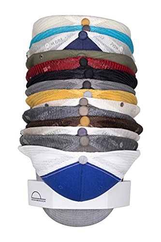 Dome Dock The ORIGINAL DomeDock! American, patented, Wall Mount Rack 20 Ball Cap Storage. Compact Hat Organization System. Made and Shipped in USA. (Single, White) - Image 1