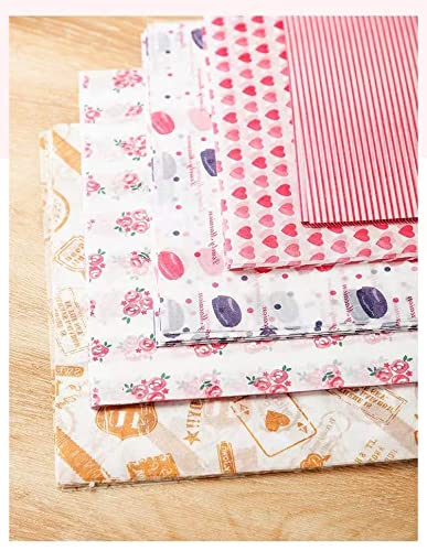 Suiwen 150pcs Spring Floral Wax Paper Sheets Sandwich Wrapping Paper, Greaseproof Wrap Paper Parchment Air Fryer Disposable Liner Food Basket Liners for Outdoor Picnic (Rose) - Image 3