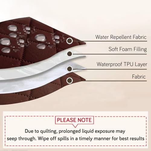 HOKIPO Polyester Blend Waterproof Quilted Mats | Make Your Own Sofa Mat Set | Many Size Options - 1 Pc Length 60cm, Brown (AR-5261-BR) - Image 2