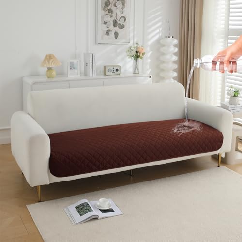 HOKIPO Polyester Blend Waterproof Quilted Mats | Make Your Own Sofa Mat Set | Many Size Options - 1 Pc Length 60cm, Brown (AR-5261-BR) - Image 1