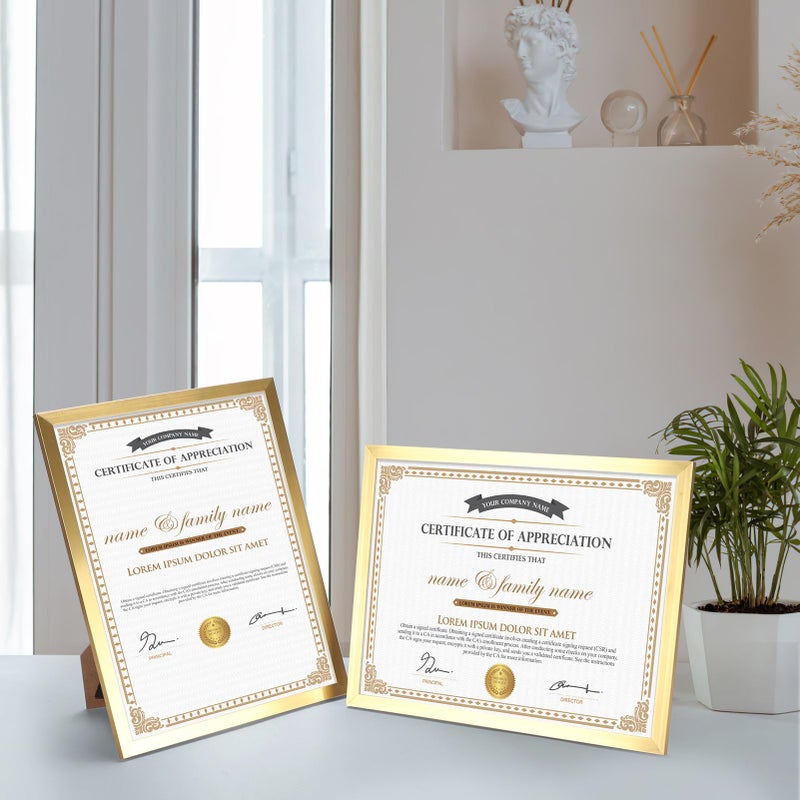 Hoikwo 18 Packs 8.5x11 Gold Multi Picture Frames Set  Certificate Frames for Document Diploma Award  Light Weight Bulk 8.5 by 11 Frames Pack for Wall Hanging and Table - Image 5
