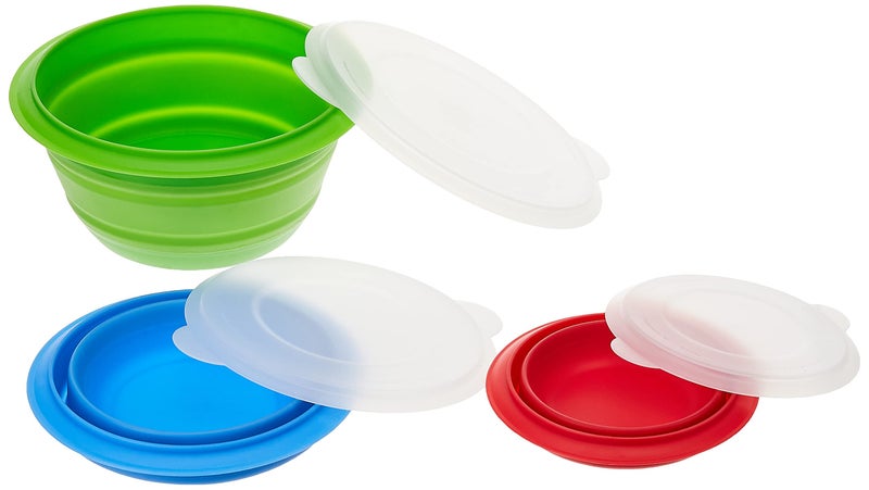 PREPWORKS Progressive International CB-20 Storage Bowls with Lids  Set of 3  teal  green and red - Image 1