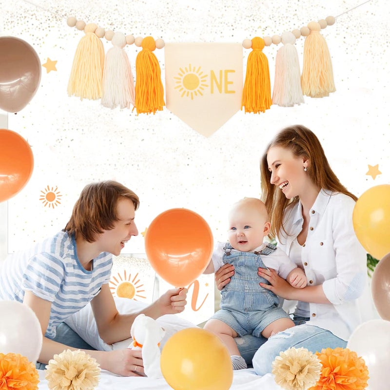 HGFC First Birthday Boho Sun Highchair Banner - You Are My Sunshine Tassels - Image 3