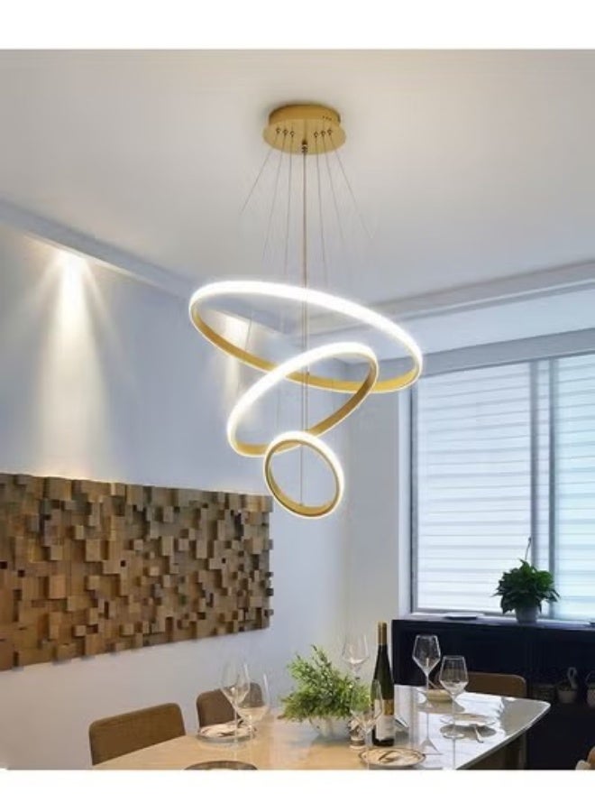 C&C Home Modern Pendant Lamp Led Rings Circle Ceiling Hanging Chandelier - Image 2