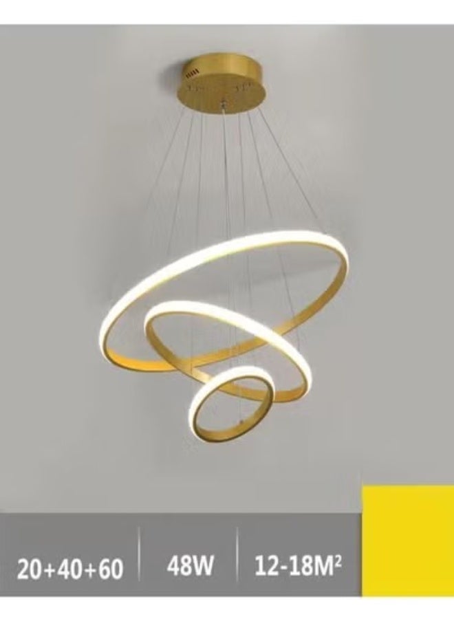 C&C Home Modern Pendant Lamp Led Rings Circle Ceiling Hanging Chandelier - Image 5